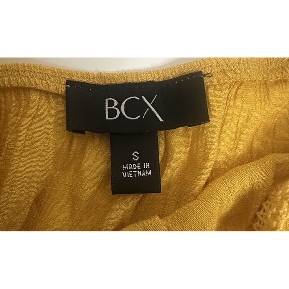 BCX Womens S Gold  Lace Cut-Out Crop Elastic Waist Milkmaid Coquette Cottagecore - Picture 3 of 5